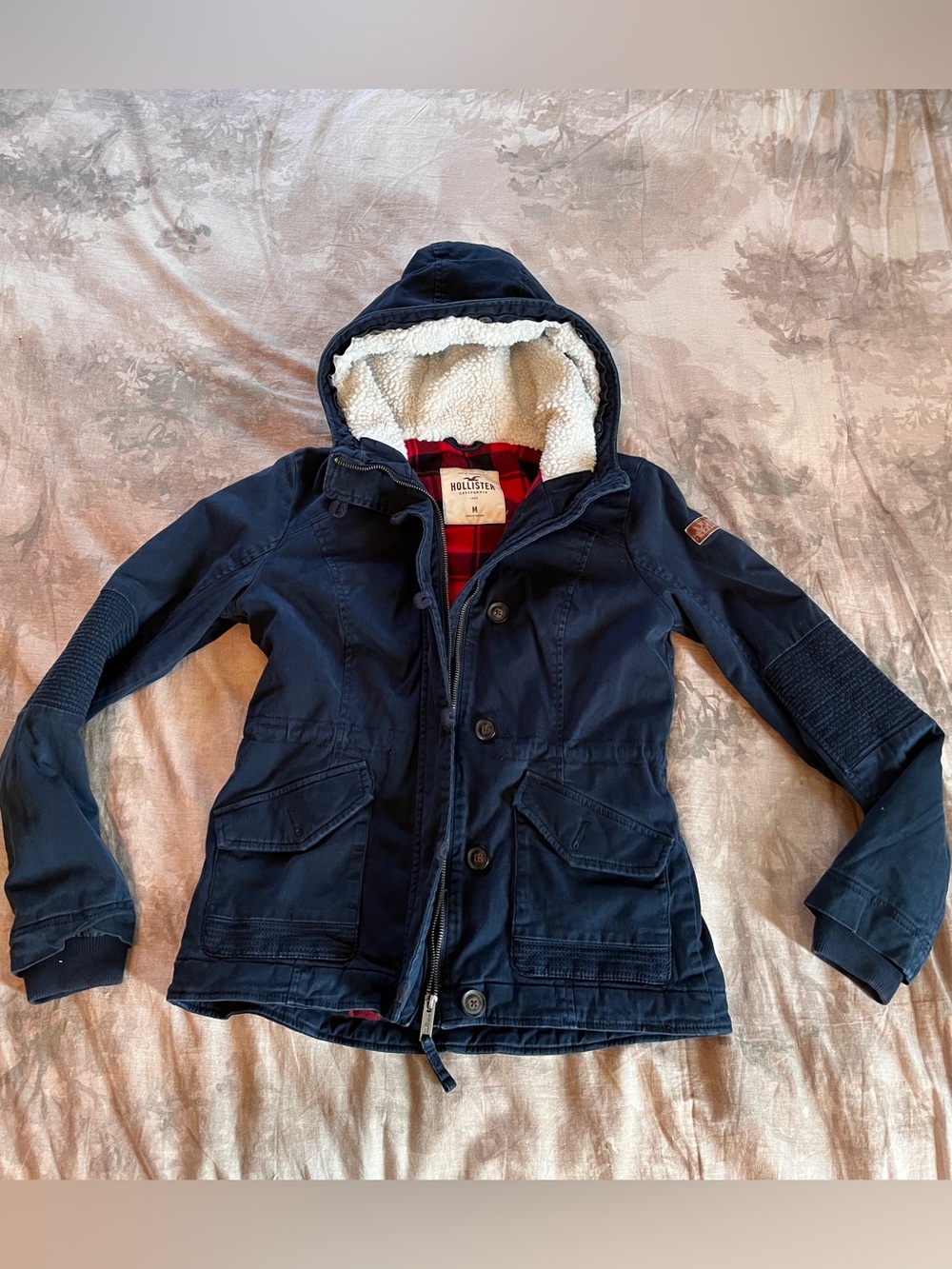 Hollister Navy Hooded Sherpa-Lined Women’s Jacket